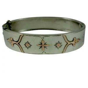 Antique French Silver & Rose Gold Bracelet. Pristine.